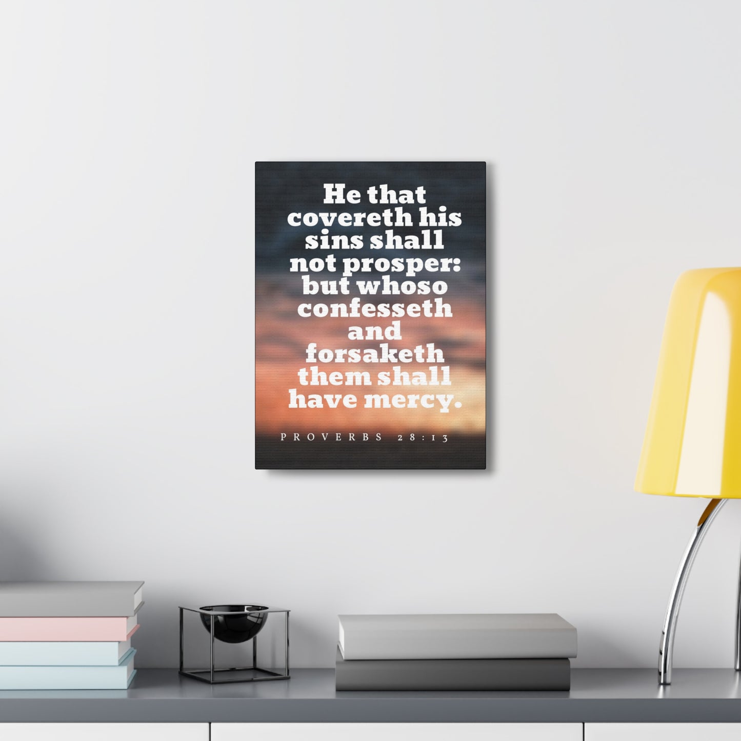 Them Shall Have Mercy Proverbs 28:13 Bible Verse Canvas Christian Wall Art Ready to Hang