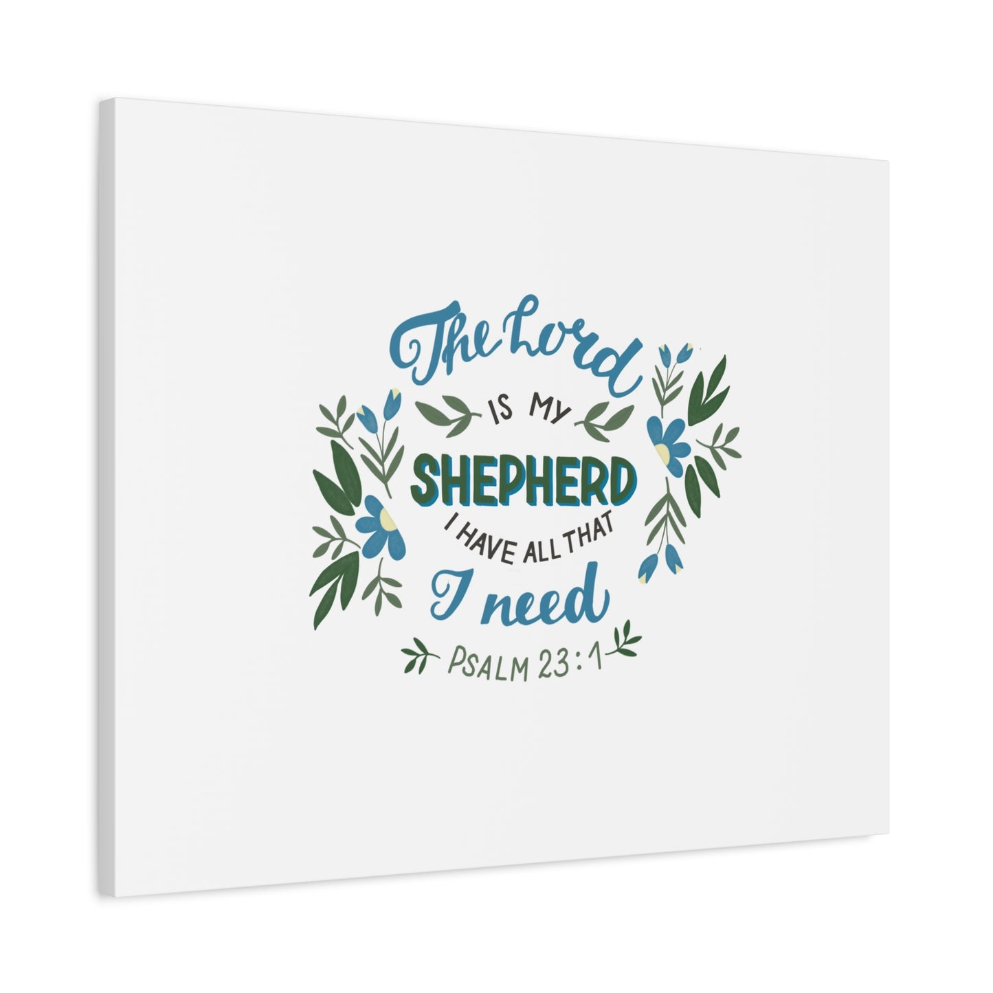Scripture Canvas The Lord Is My Shepherd Psalm 23:1 Christian Wall Art Bible Verse Print Ready to Hang