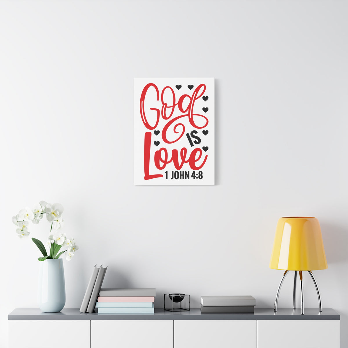 Scripture Canvas 1 John 4:8 God Is Love Christian Wall Art Bible Verse Print Ready to Hang