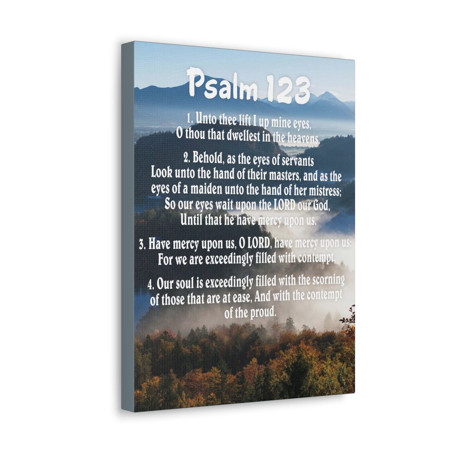 Unto Thee Psalm 123:3 Christian Wall Art Bible Verse Print Ready to Hang