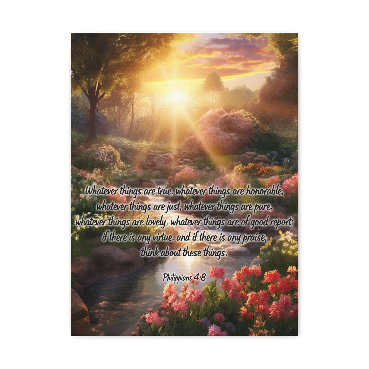 Whatever Things Philippians 4:8 Christian Wall Art Print Ready to Hang Unframed