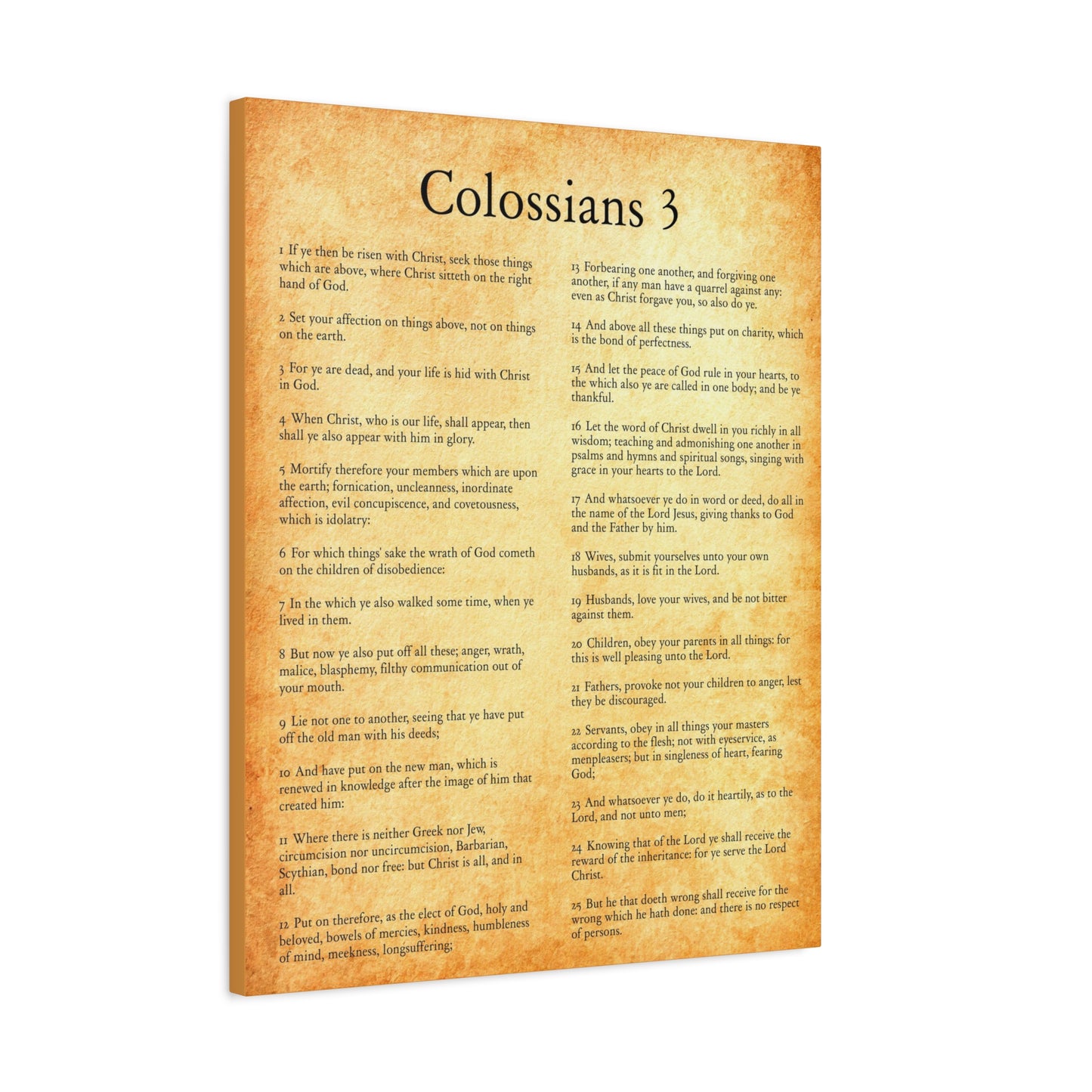 Scripture Walls Colossians 3 Put On The New Gold Bible Verse Canvas Christian Wall Art Ready to Hang