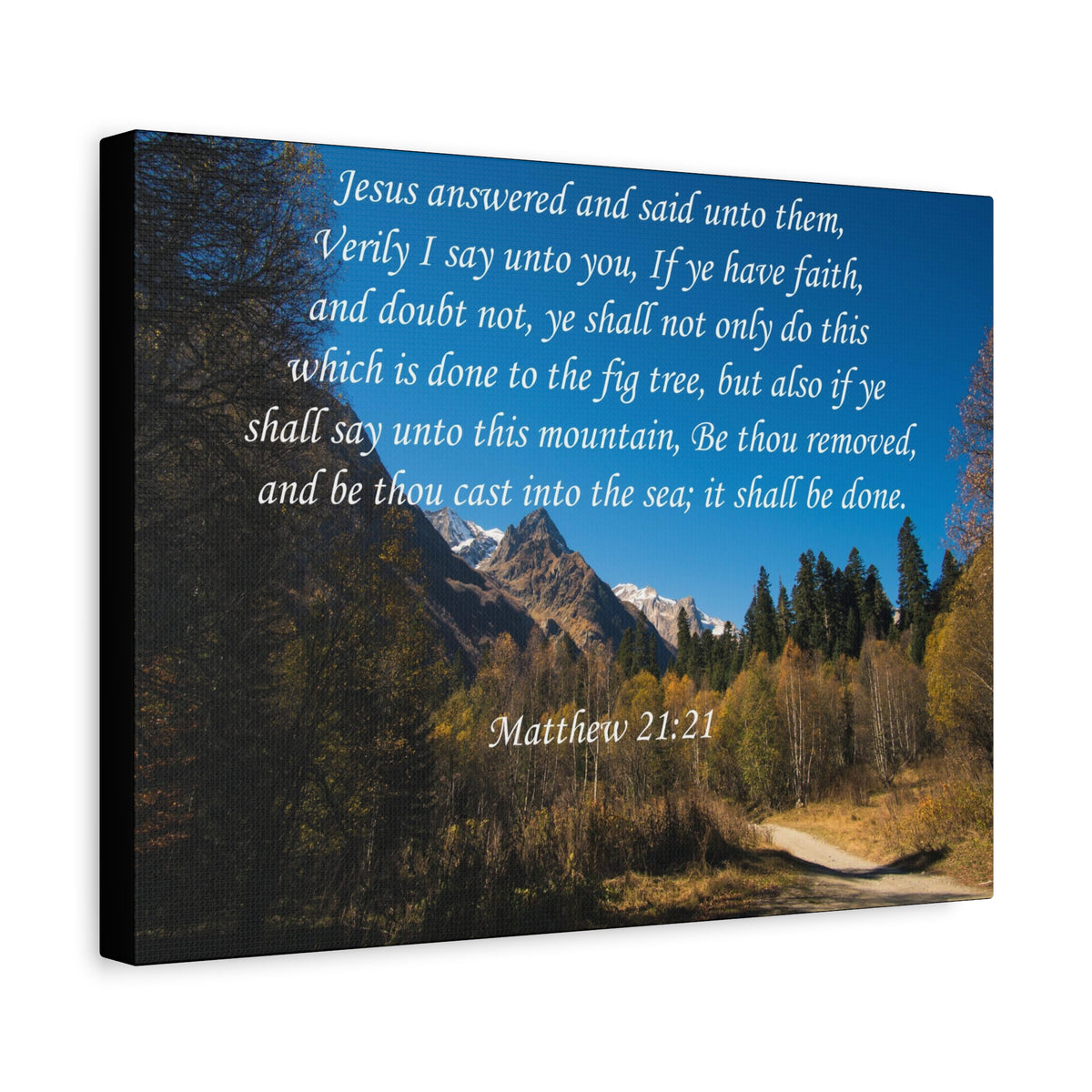 Scripture Canvas It Shall Be Done Matthew 21:21 Christian Wall Art Bible Verse Print Ready to Hang
