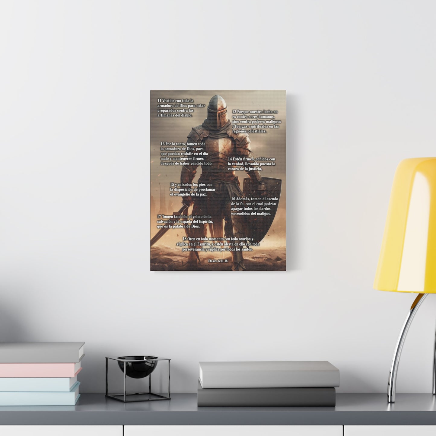 Scripture Walls Armour Of God Ephesians 6:11-18 Standing Warrior Spanish Christian Wall Art Print Ready to Hang Unframed