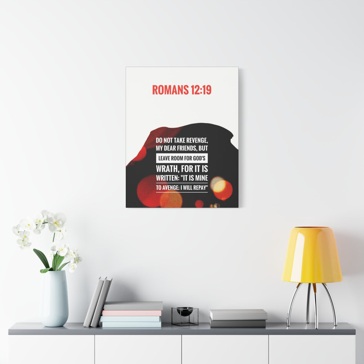 Scripture Canvas Leave Room For God's Wrath Romans 12:19 Christian Wall Art Bible Verse Print Ready to Hang