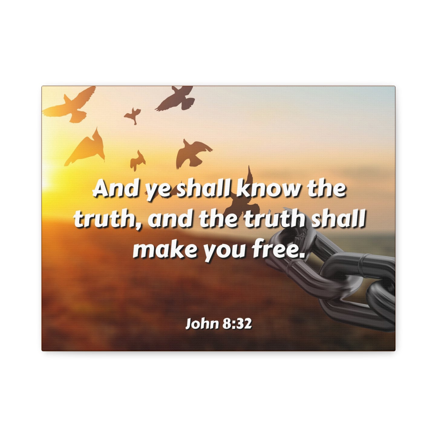 Scripture Canvas The Truth John 8:32 Christian Wall Art Bible Verse Print Ready to Hang