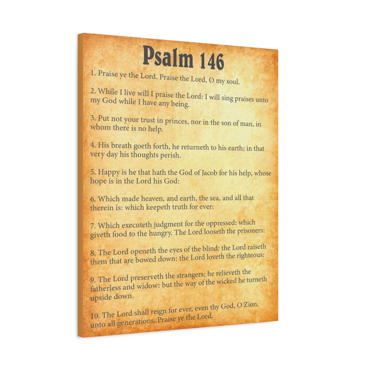 Scripture Walls Psalm 146 Gold Bible Chapter Canvas Christian Wall Art Ready to Hang