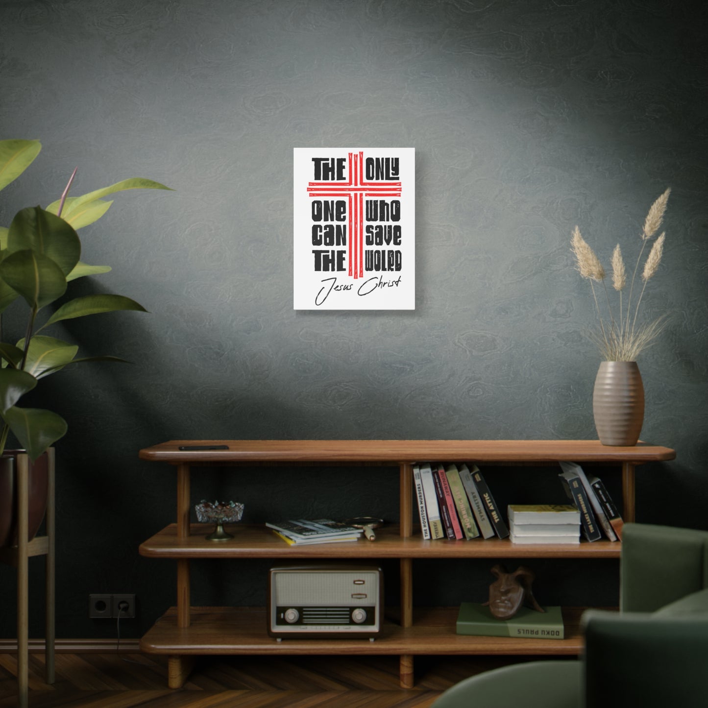 Scripture Walls Only Jesus Can Save Bible Verse Canvas Christian Wall Art Ready to Hang Unframed
