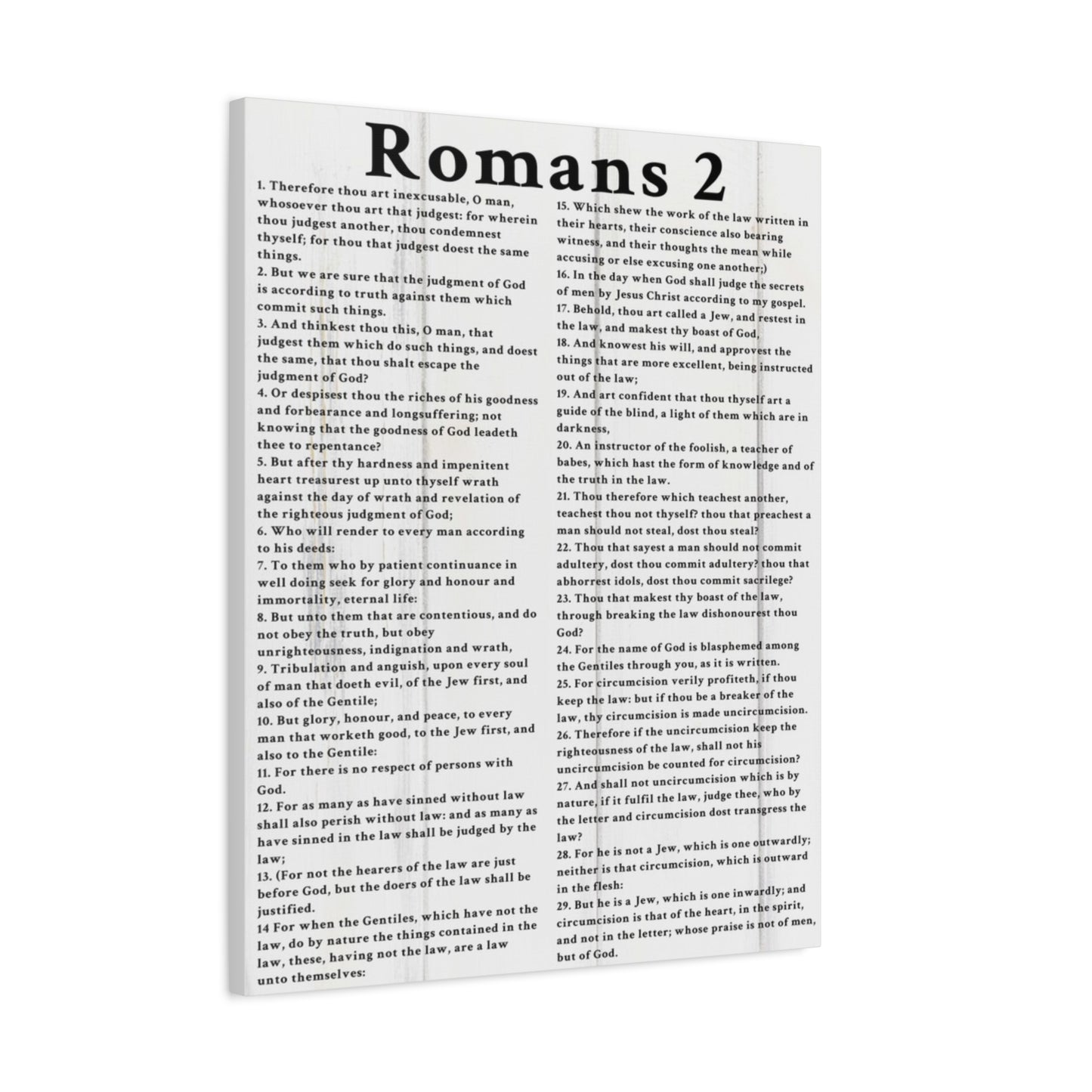Scripture Walls Romans 2 White Bible Verse Canvas Christian Wall Art Ready to Hang Unframed