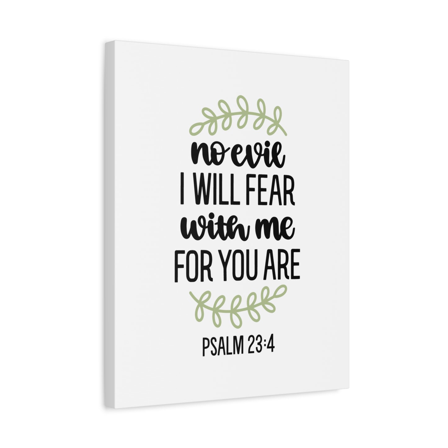Scripture Canvas No Evil Psalm 23:4 Christian Wall Art Bible Verse Print Ready to Hang