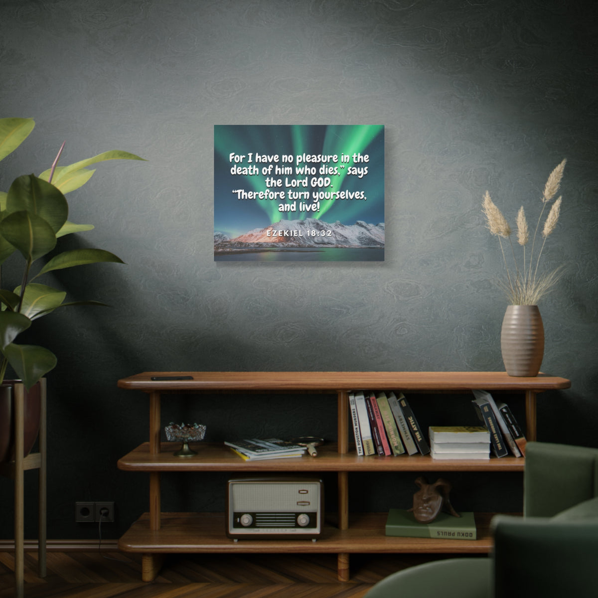 Scripture Canvas Live! Ezekiel 18:32 Christian Wall Art Bible Verse Print Ready to Hang