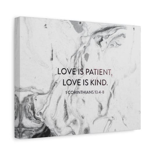Scripture Canvas Love Is Patient 1 Corinthians 13:4-8 Christian Wall Art Bible Verse Print Ready to Hang