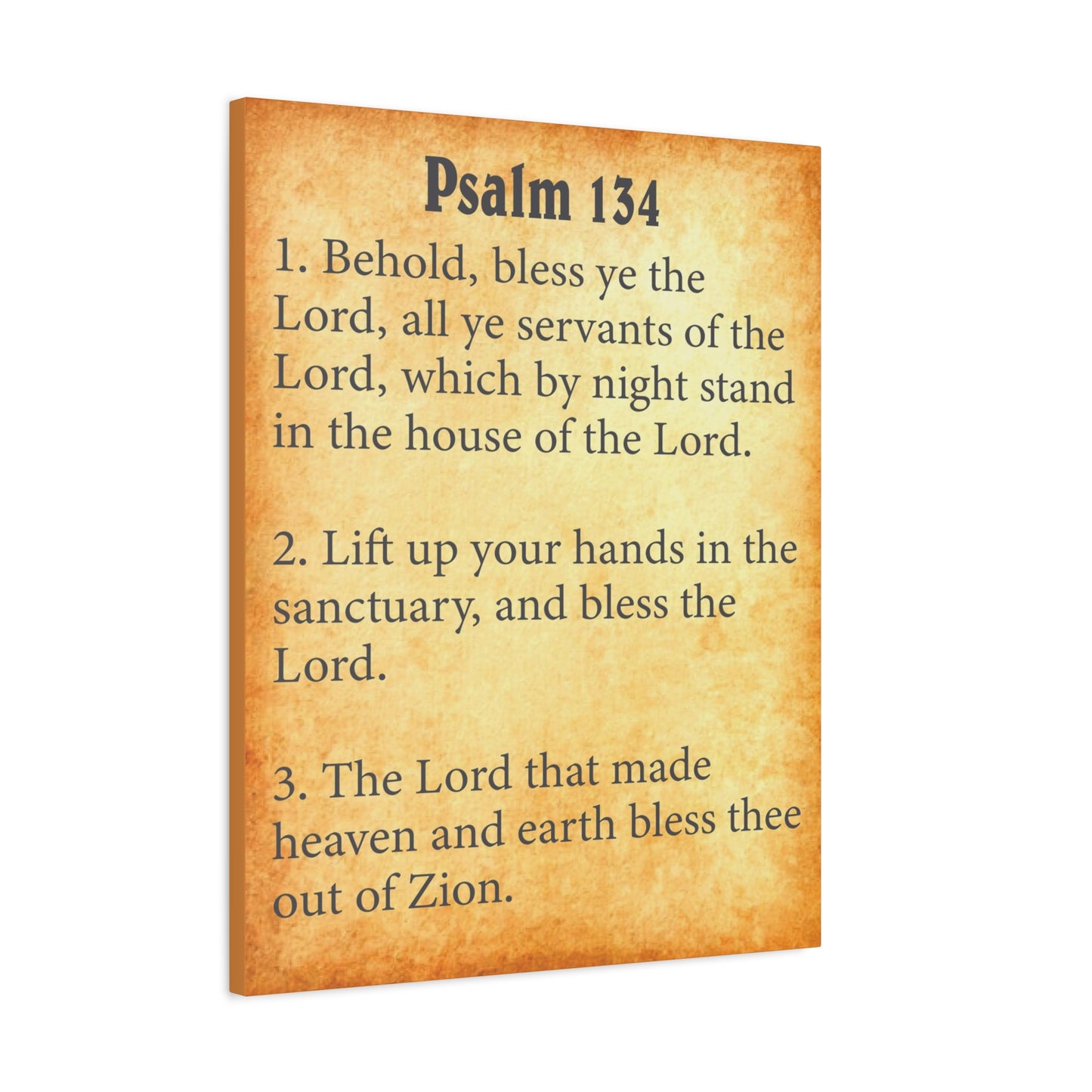 Scripture Walls Psalm 134 Gold Bible Chapter Canvas Christian Wall Art Ready to Hang Unframed