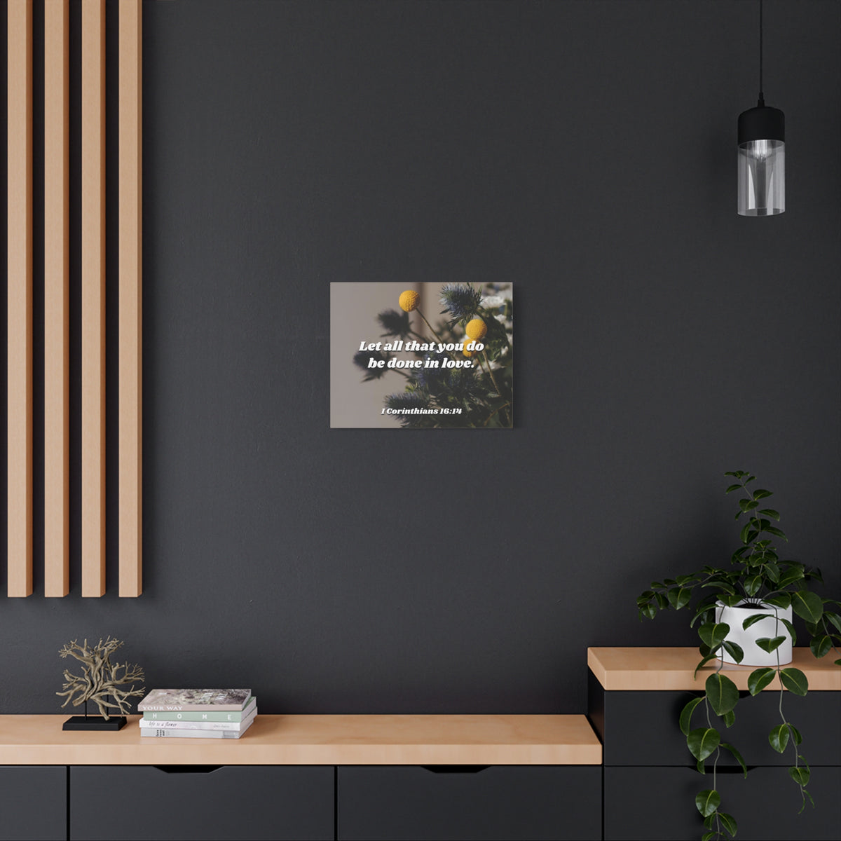 Scripture Canvas Be Done In Love 1 Corinthians 16:14 Christian Wall Art Bible Verse Print Ready to Hang