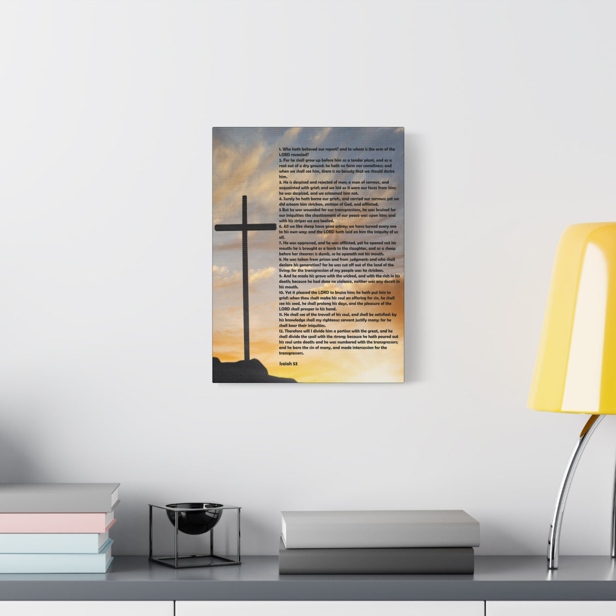 Scripture Canvas Despised and Rejected Isaiah 53 Christian Wall Art Bible Verse Print Ready to Hang