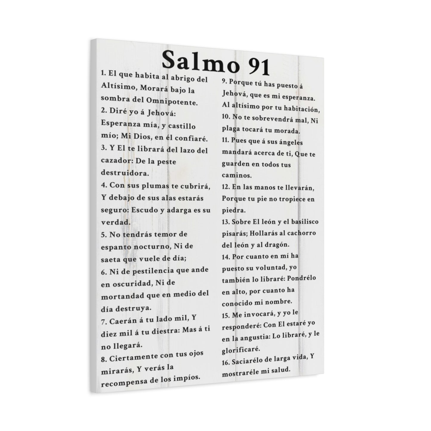 Scripture Walls Salmo 91 Psalm 91 Spanish White Bible Verse Canvas Christian Wall Art Ready to Hang Unframed