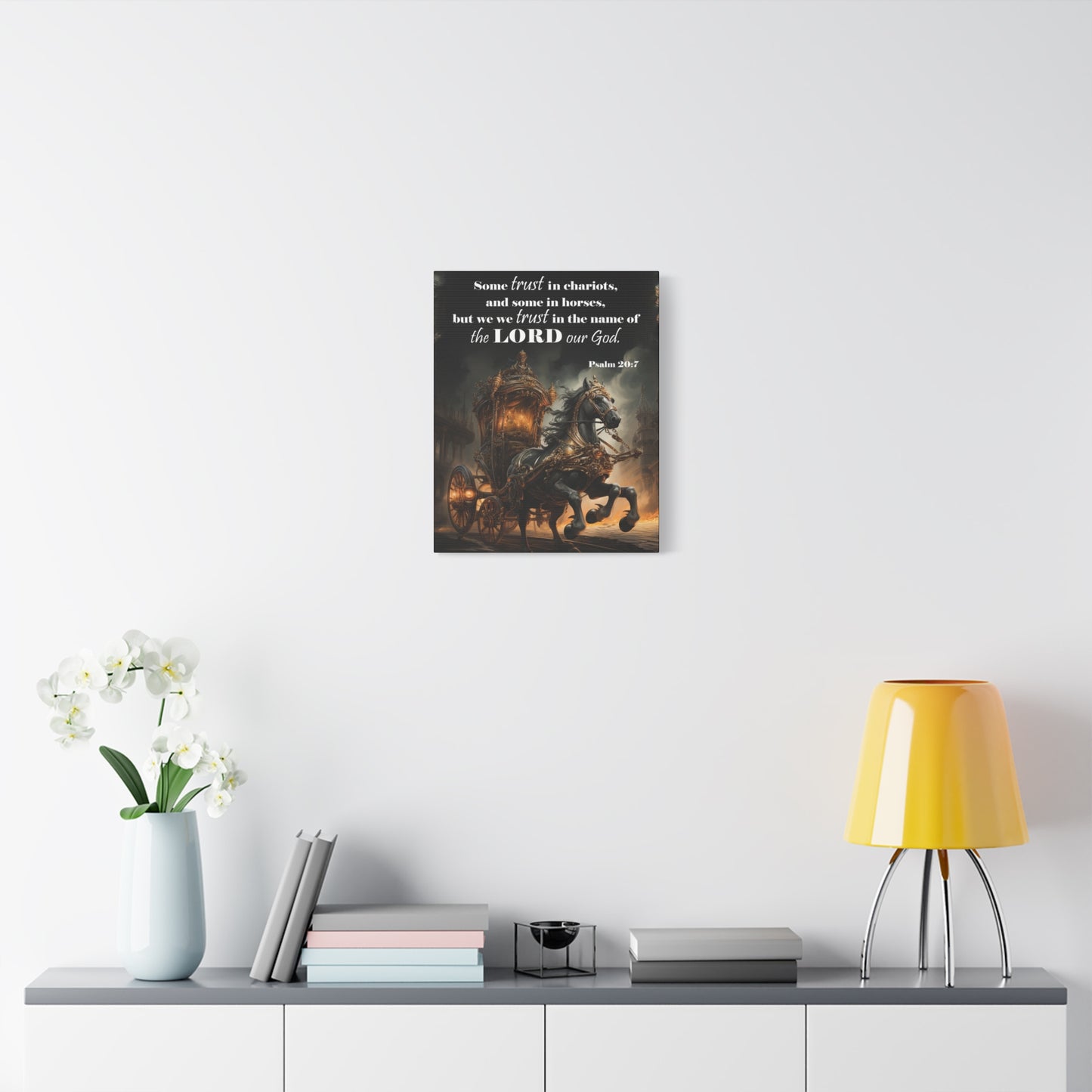 Scripture Walls Trust in the Name of the Lord Psalm 20:7 Christian Wall Art Print Ready to Hang Unframed