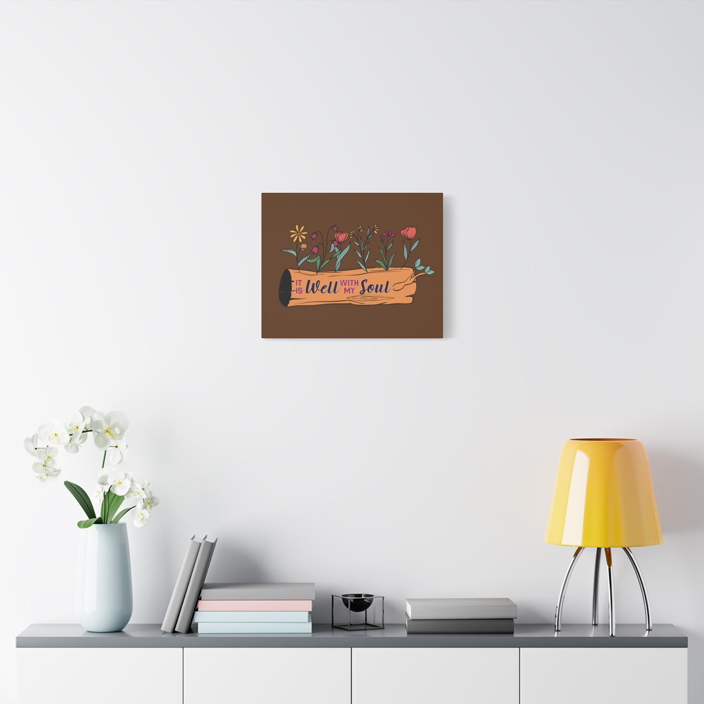 Scripture Canvas With My Soul Flower Psalm 42:7 Christian Wall Art Bible Verse Print Ready to Hang