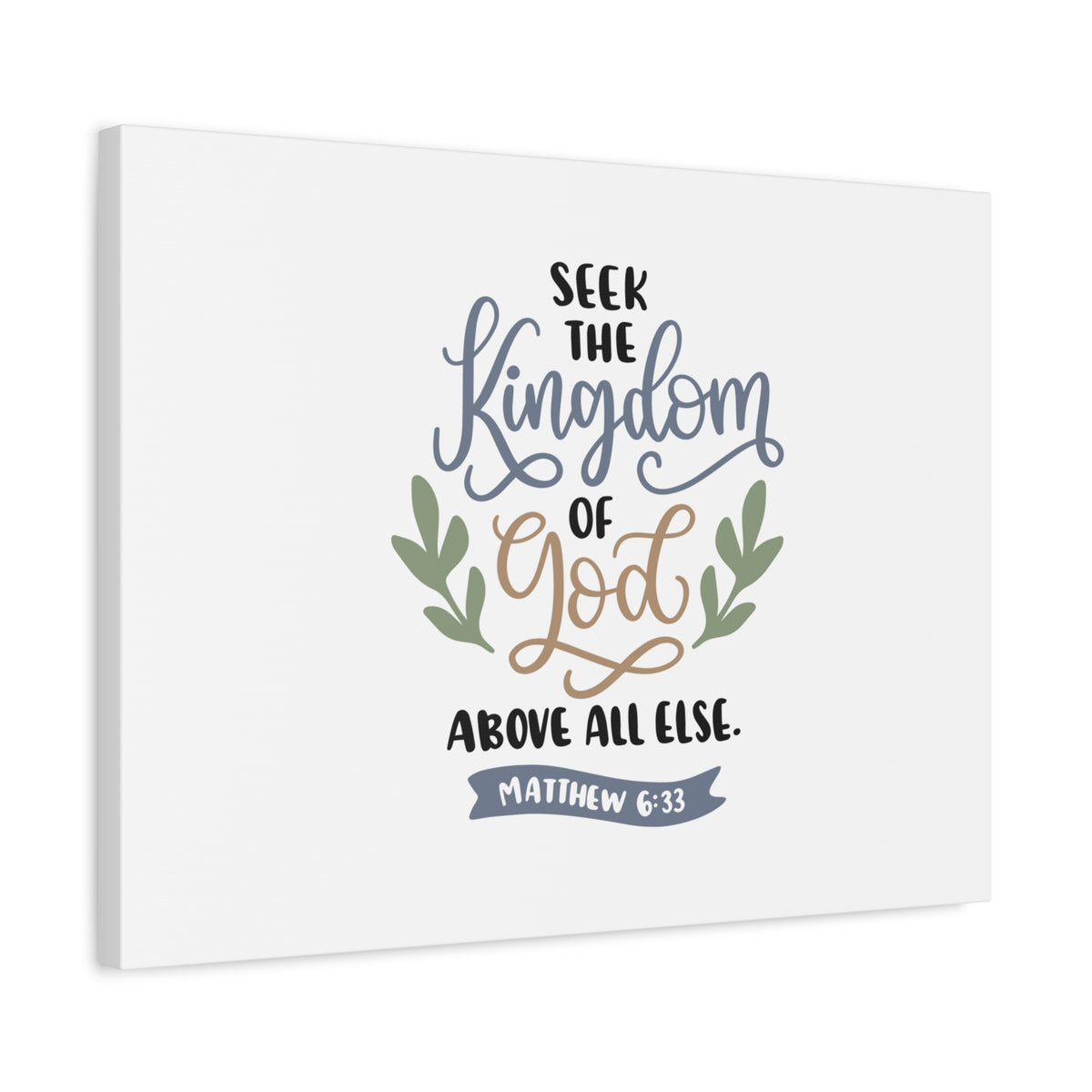 Scripture Canvas Kingdom Of God Matthew 6:33 Christian Wall Art Bible Verse Print Ready to Hang