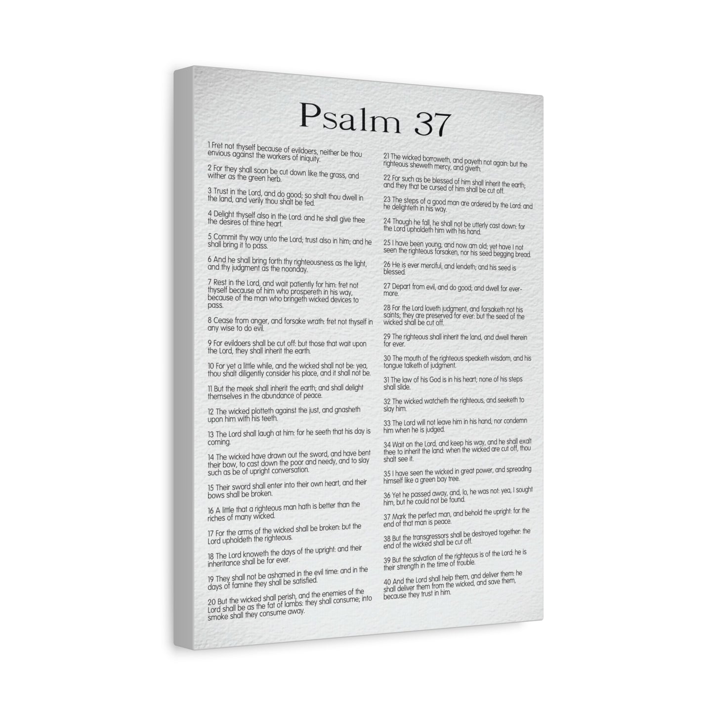 Scripture Canvas Delighting in His Righteousness Psalm 37 Christian Wall Art Bible Verse Print Ready to Hang