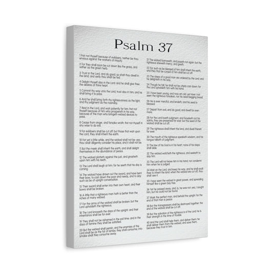 Scripture Canvas Delighting in His Righteousness Psalm 37 Christian Wall Art Bible Verse Print Ready to Hang