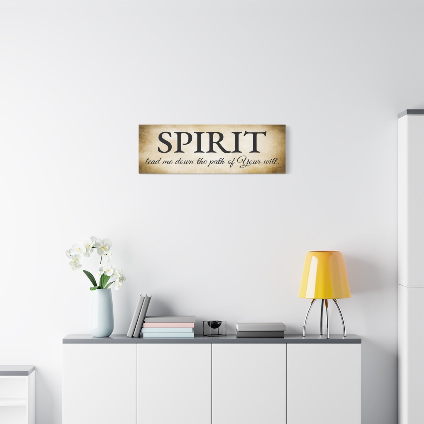 Scripture Walls Spirit Lead Me Gold Bible Verse Canvas Christian Wall Art Ready to Hang Unframed