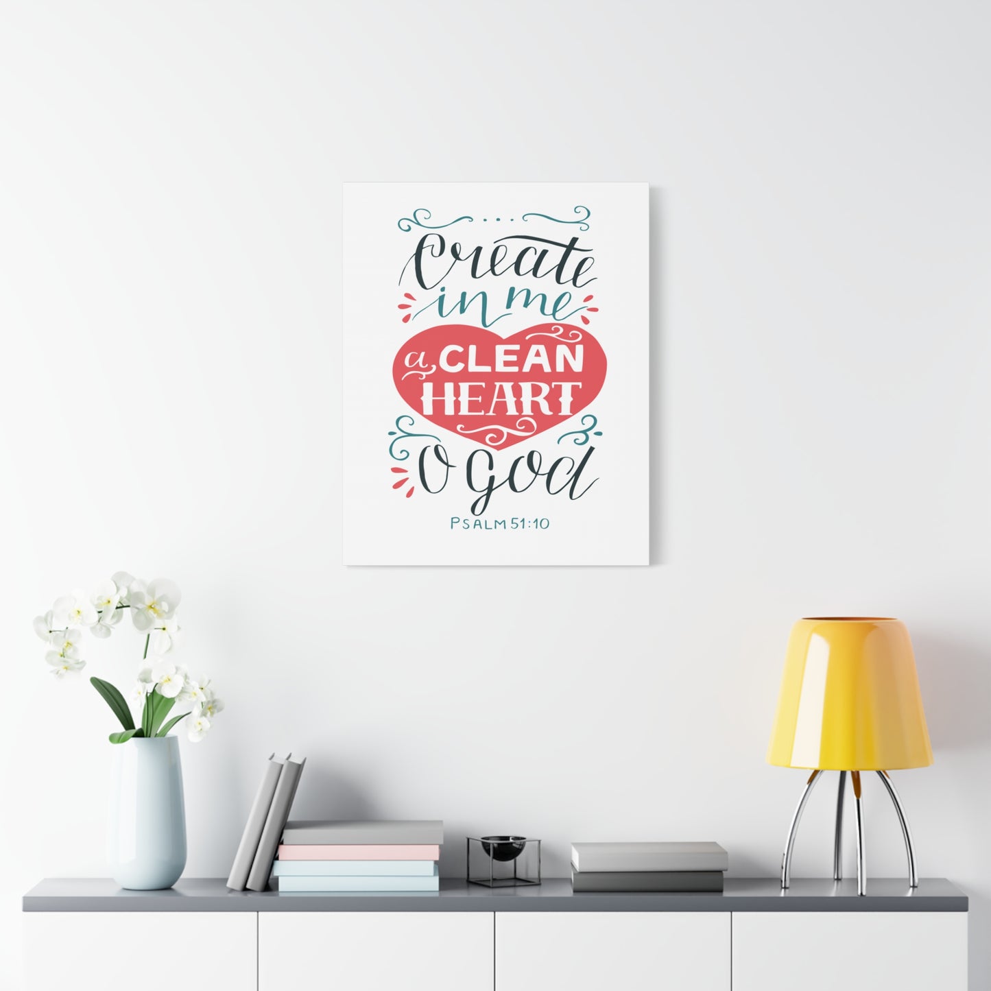 Scripture Walls Clean Heart O God Psalm 51:10 Bible Verse Canvas Christian Wall Art Ready to Hang