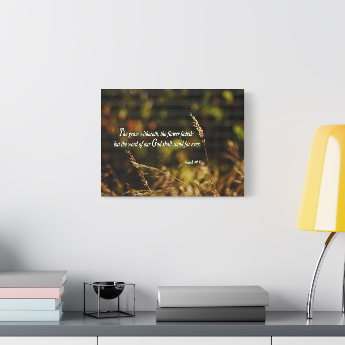 Scripture Canvas Word Of Our God Isaiah 40:8 Christian Wall Art Bible Verse Print Ready to Hang