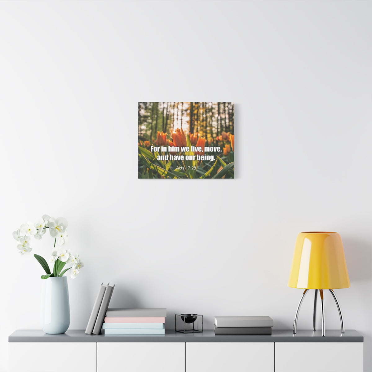 Scripture Canvas Our Being Acts 17:28 Christian Wall Art Bible Verse Print Ready to Hang