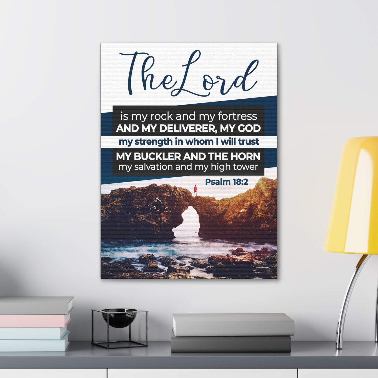 The Lord is My Rock Psalm 18:2 KJV Christian Wall Art Bible Verse Print Ready to Hang