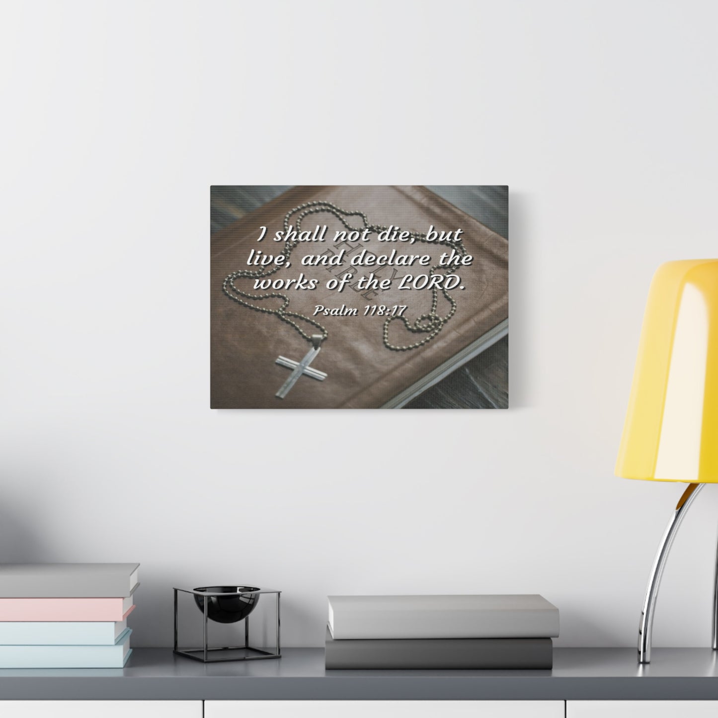 Scripture Canvas Declare The Works Psalm 118:17 Christian Wall Art Bible Verse Print Ready to Hang