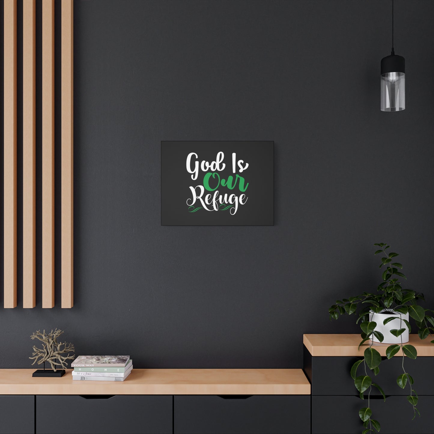 Scripture Canvas God Is Our Refuge Psalm 46:1 Christian Wall Art Bible Verse Print Ready to Hang