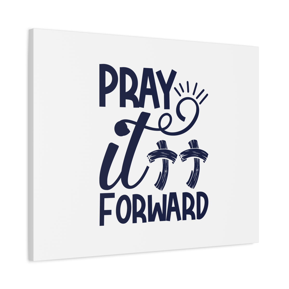 Scripture Canvas Pray It Forward Romans 12:12 Double Cross Christian Wall Art Bible Verse Print Ready to Hang