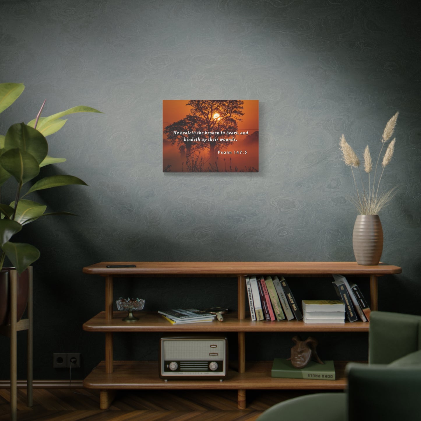 Scripture Walls He Healeth Psalm 147:3 Bible Verse Canvas Christian Wall Art Ready to Hang