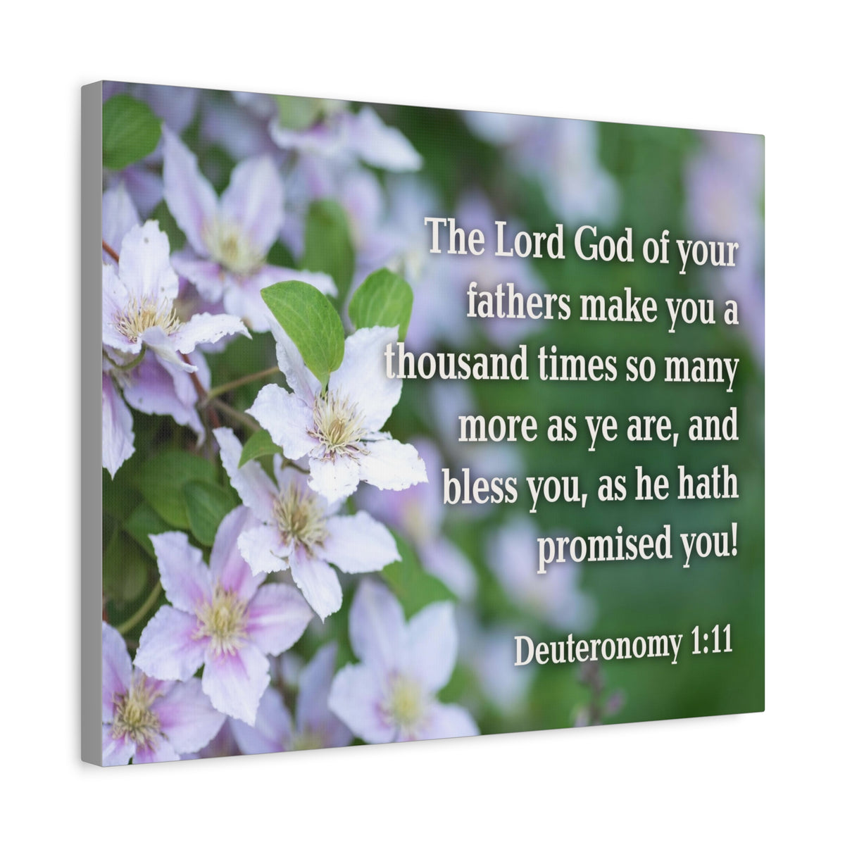 Scripture Canvas The Lord God Deuteronomy 1:11 Christian Wall Art Bible Verse Print Ready to Hang