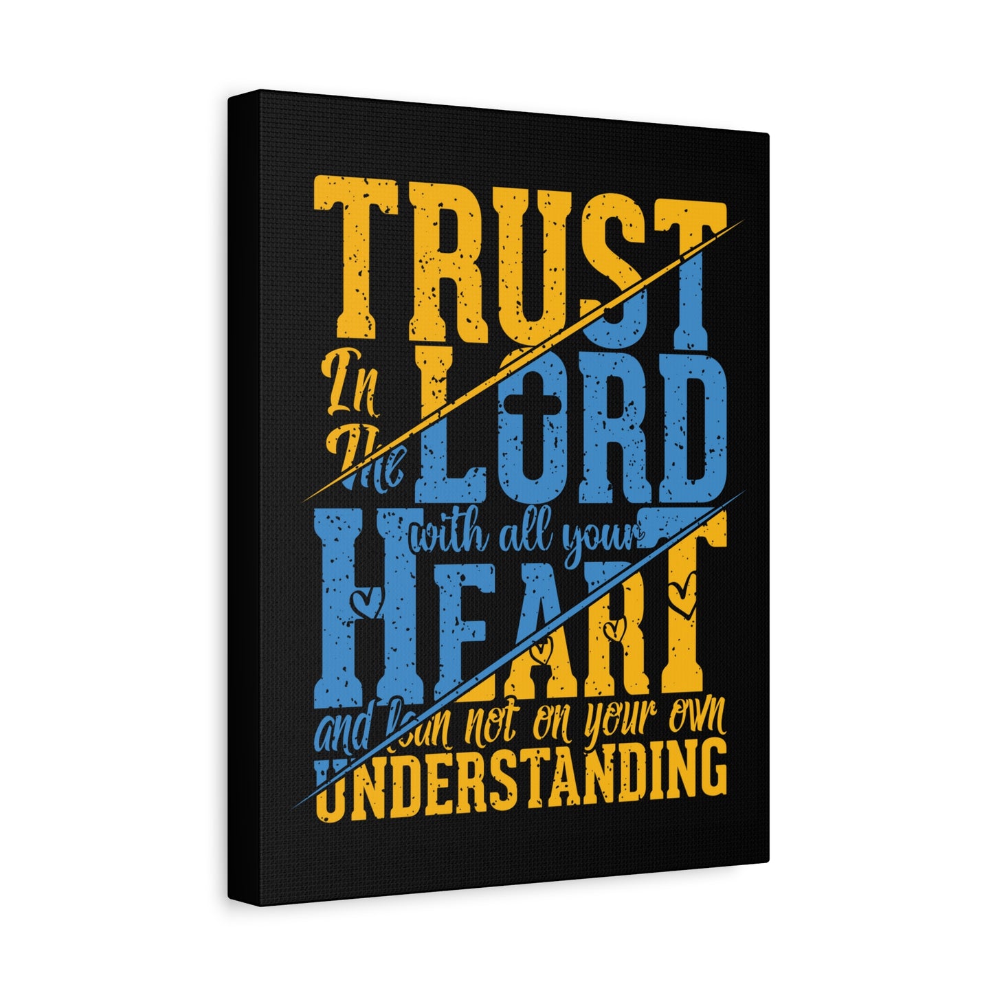 Scripture Canvas All Your Heart Psalm 23:4 Christian Wall Art Bible Verse Print Ready to Hang