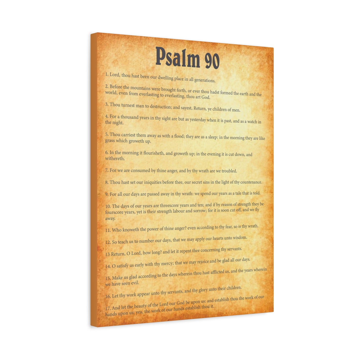 Scripture Walls Psalm 90 Gold Bible Chapter Canvas Christian Wall Art Ready to Hang Unframed