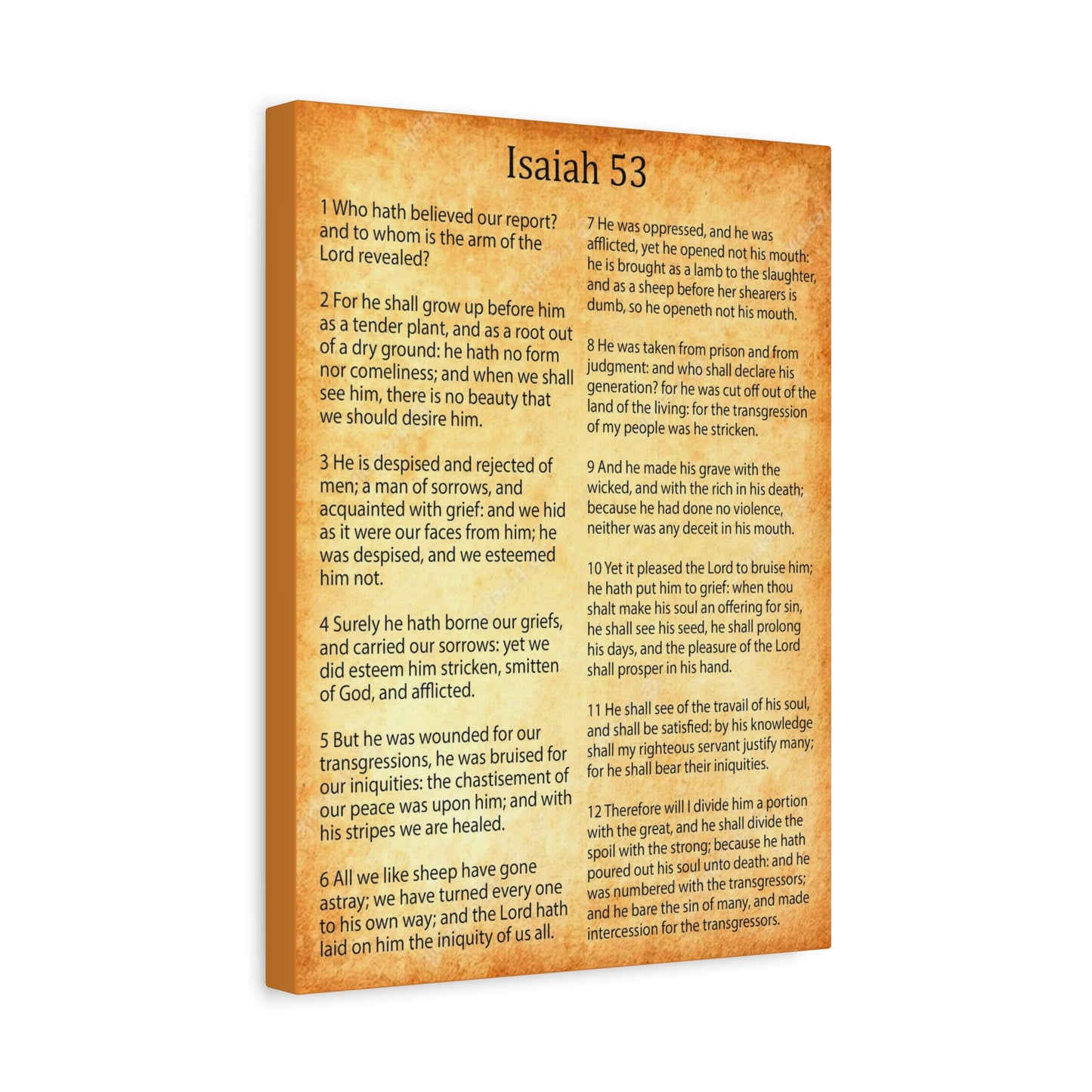 Scripture Walls Coming of Christ Isaiah 53 Chapter Gold Christian Wall Art Print Ready to Hang Unframed