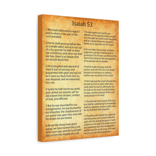 Scripture Walls Coming of Christ Isaiah 53 Chapter Gold Christian Wall Art Print Ready to Hang Unframed