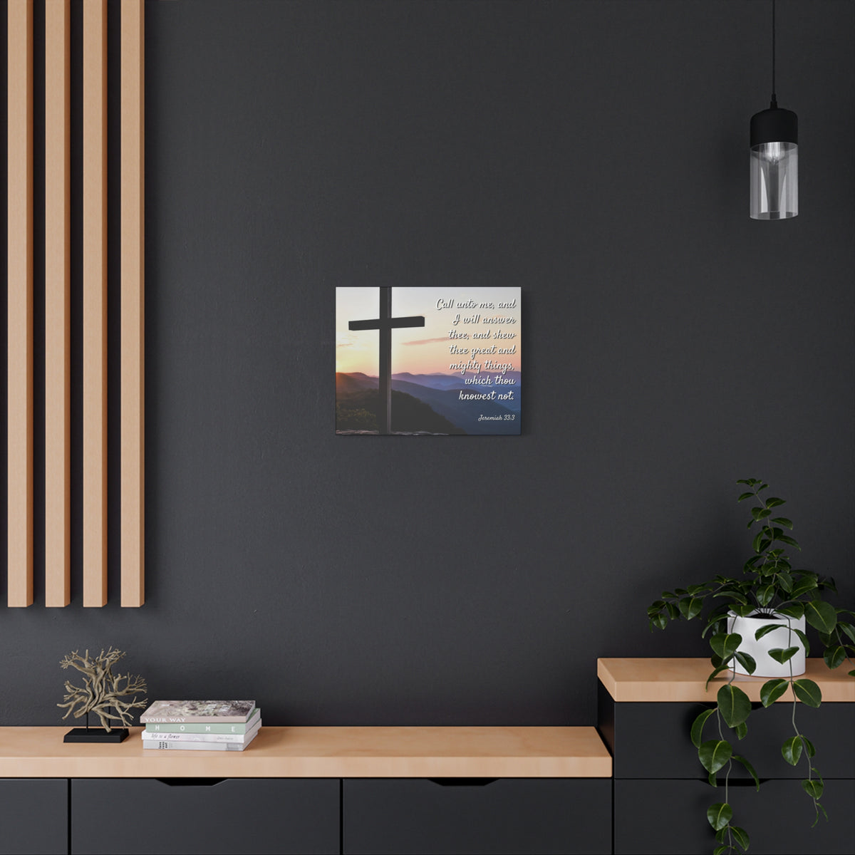 Scripture Canvas Mighty Things Jeremiah 33:3 Christian Wall Art Bible Verse Print Ready to Hang