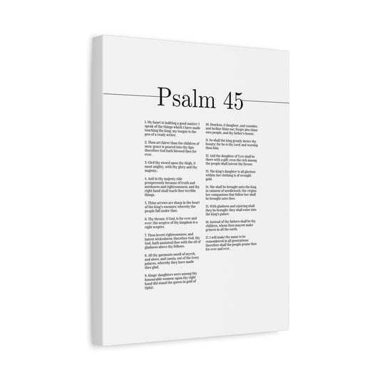 Scripture Canvas The People Praise Thee Forever And Ever Psalm 45 Christian Wall Art Bible Verse Print Ready to Hang