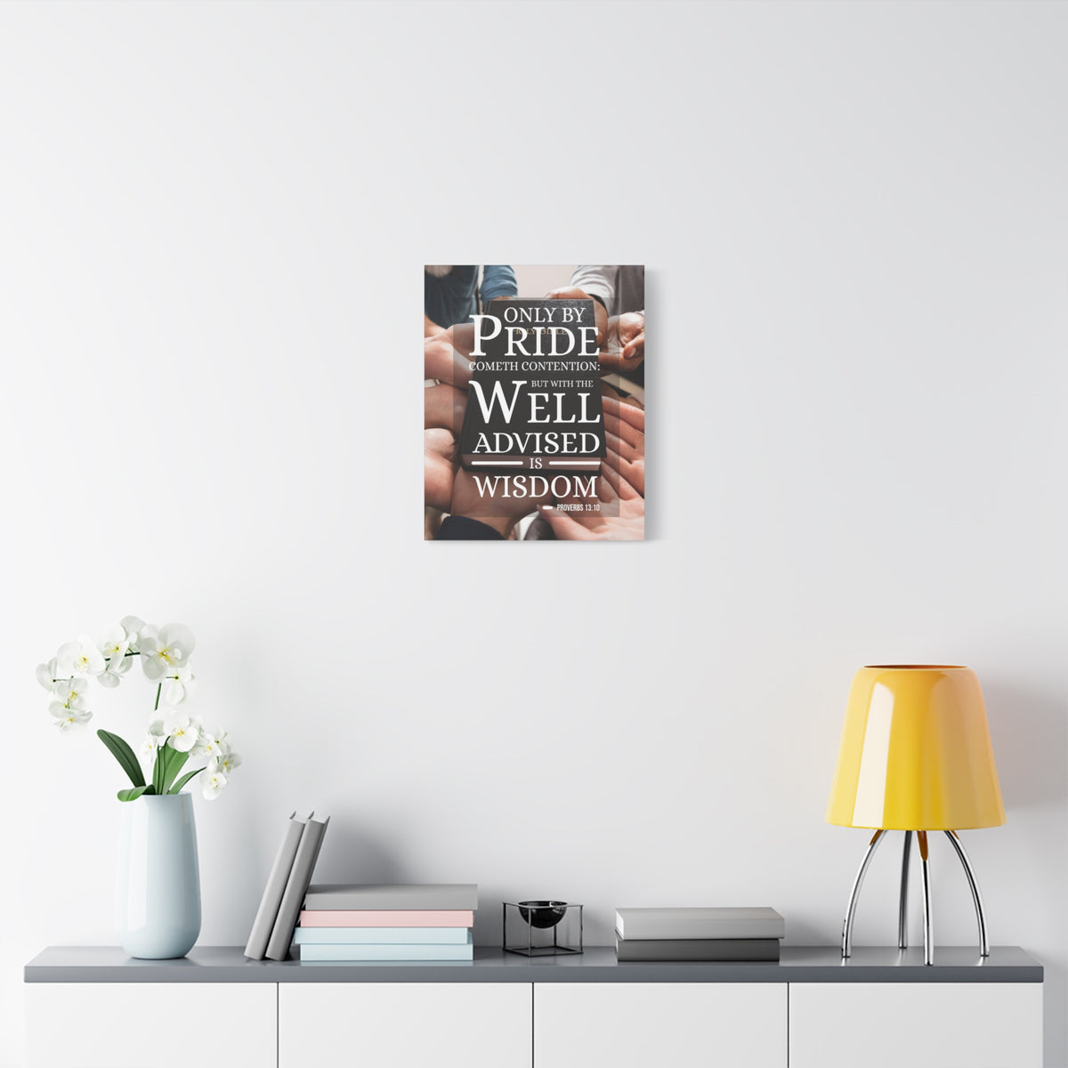 Scripture Canvas Only by Pride Proverbs 13:10 Christian Wall Art Bible Verse Print Ready to Hang