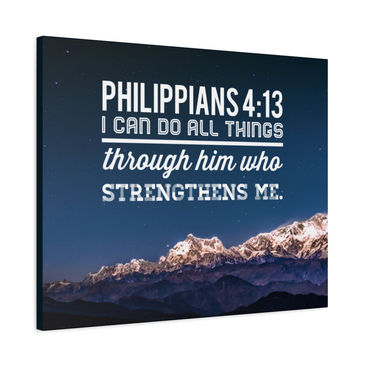 Scripture Canvas Strengthens Philippians 4:13 Blue Sky Christian Wall Art Bible Verse Print Ready to Hang
