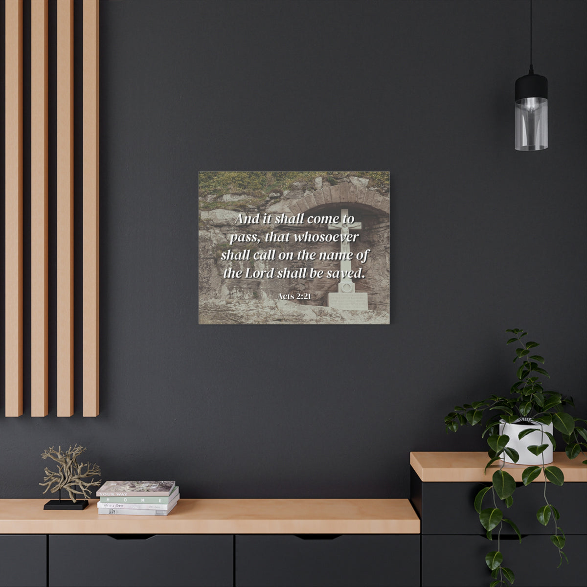 Scripture Canvas Be Saved Acts 2:21 Christian Wall Art Bible Verse Print Ready to Hang