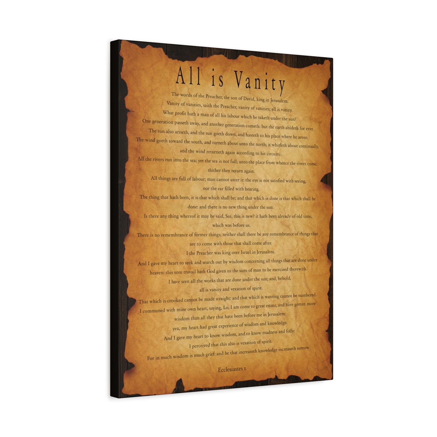 Scripture Walls All is Vanity Ecclesiastes 1 Bible Verse Canvas Christian Wall Art Ready to Hang