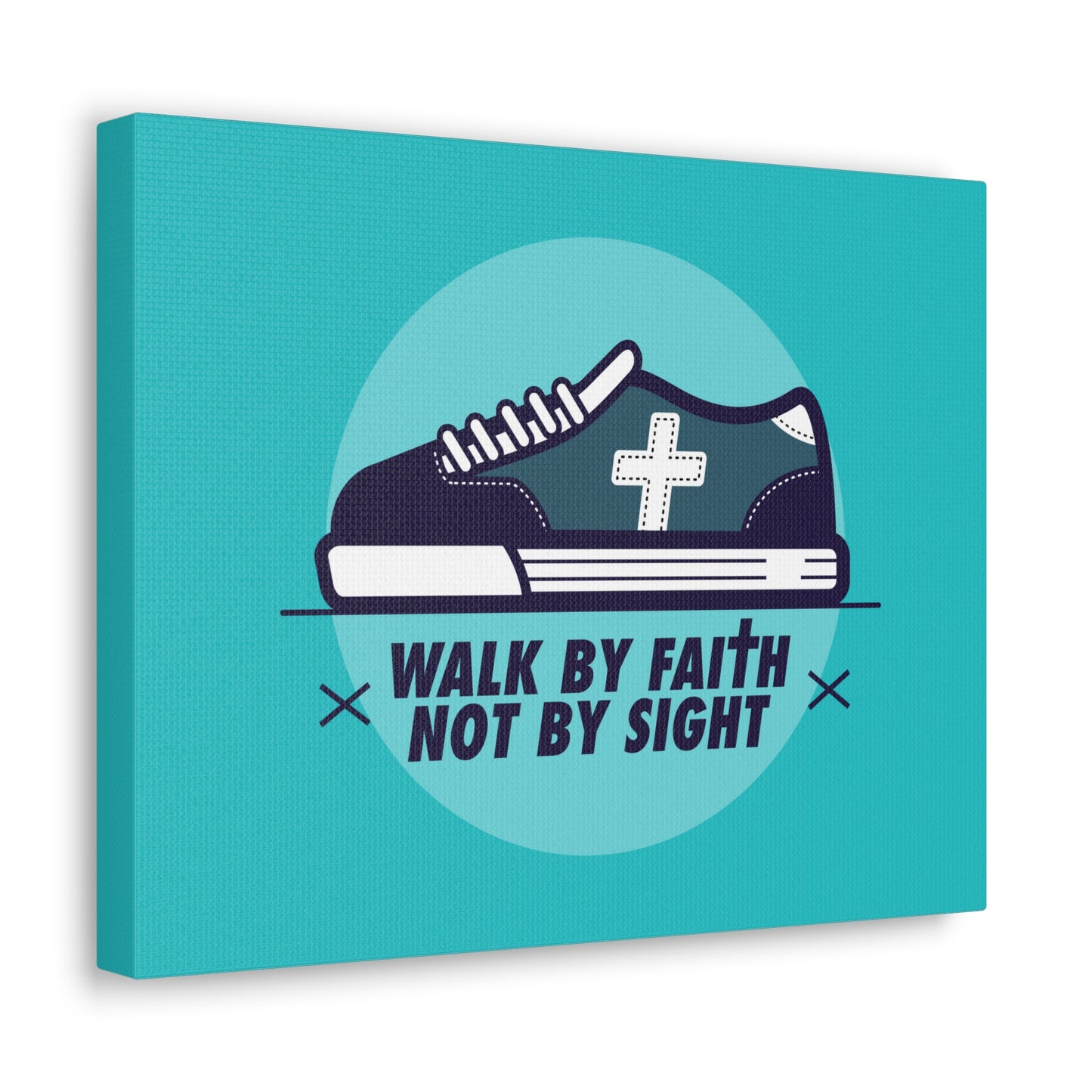 Walk By Faith Not By Sight 2 Corinthians 5:7 Blue Shoes Christian Wall Art Bible Verse Print Ready to Hang