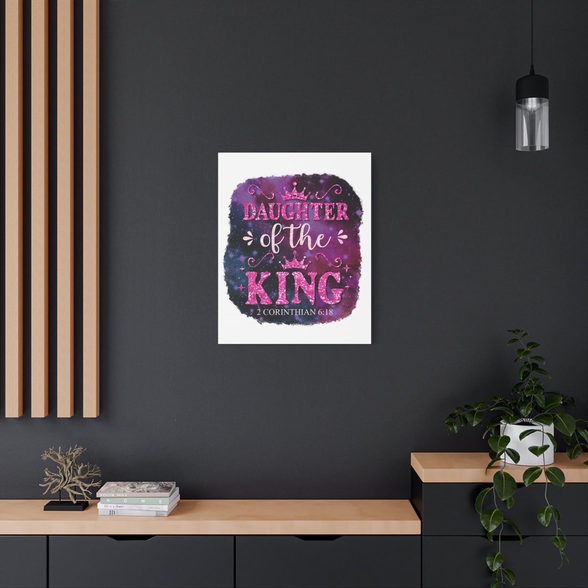 Scripture Walls Daughter of the King 2 Corinthian 6:18 Bible Verse Canvas Christian Wall Art Ready to Hang Unframed