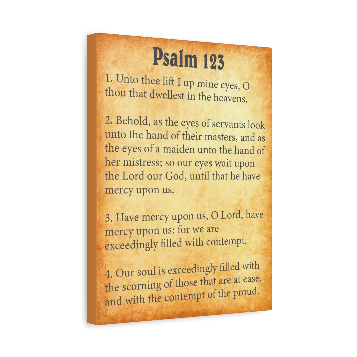 Scripture Walls Psalm 123 Gold Bible Chapter Canvas Christian Wall Art Ready to Hang