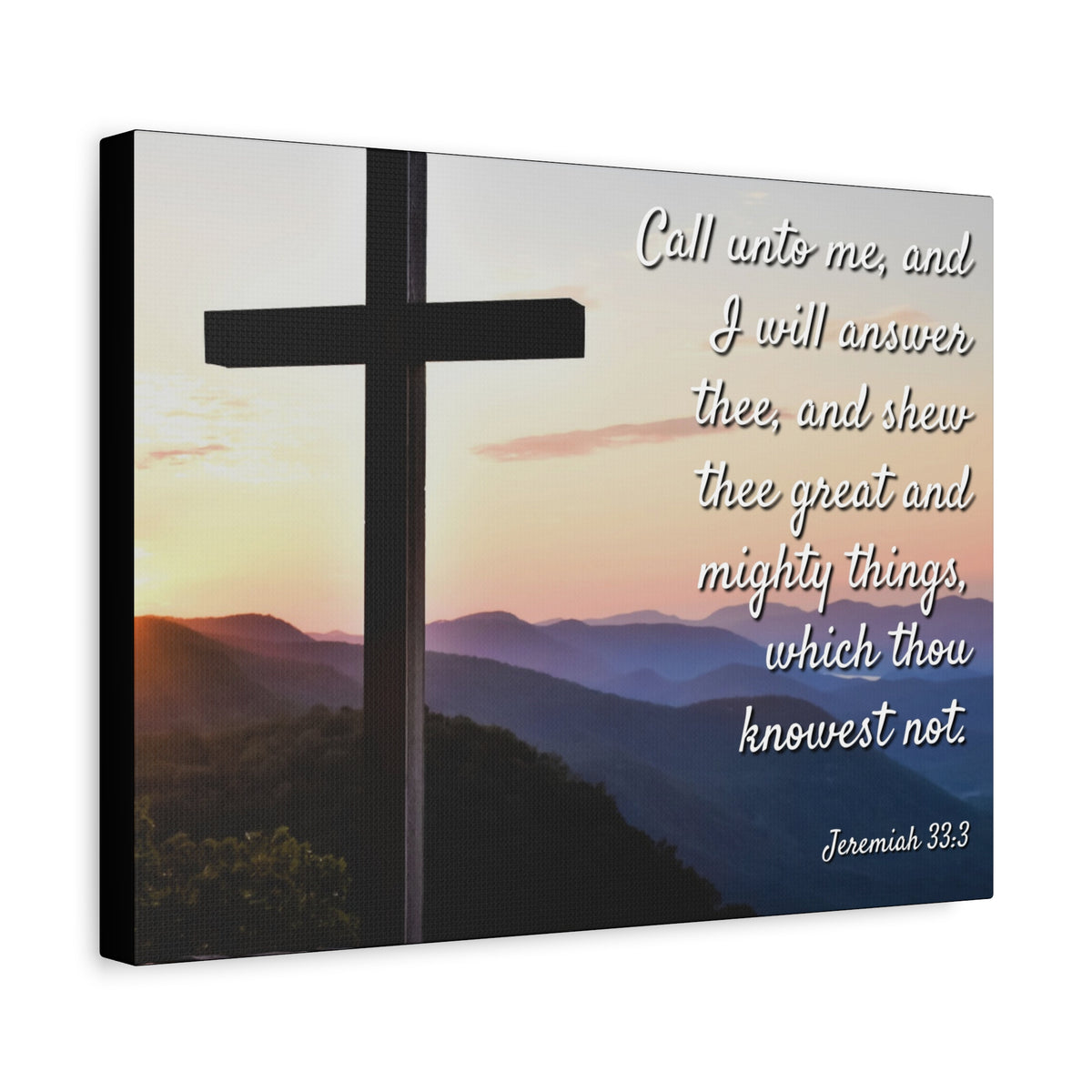 Scripture Canvas Mighty Things Jeremiah 33:3 Christian Wall Art Bible Verse Print Ready to Hang