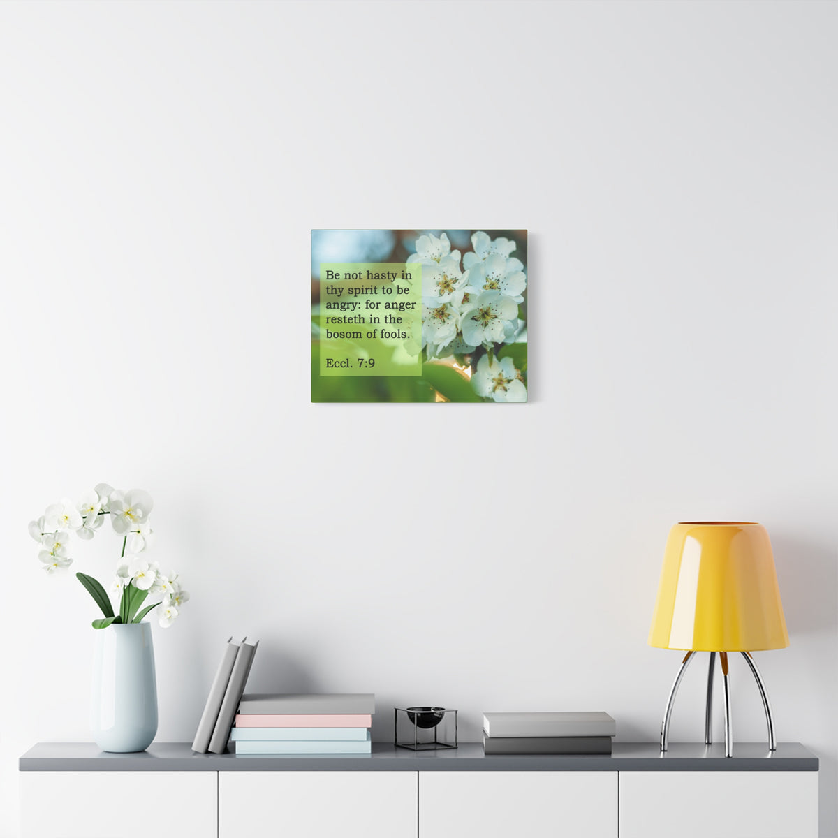 Scripture Canvas Be Not Hasty Ecclesiastes 7:9 Christian Wall Art Bible Verse Print Ready to Hang